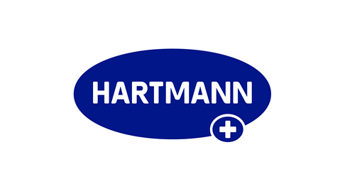 Blue HARTMANN logo (blue ellipse with white "HARTMANN" lettering) on white background