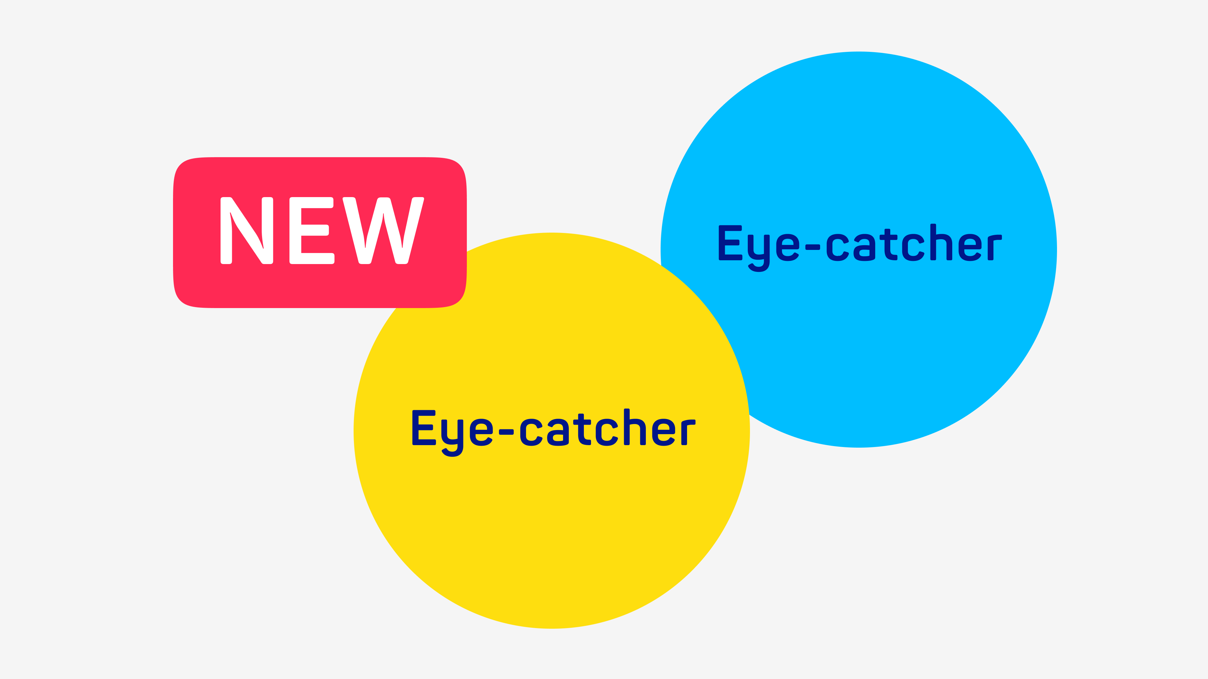  Illustration of various graphics in bright colours that serve as eye-catchers