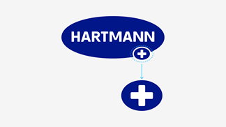Blue HARTMANN logo on white background