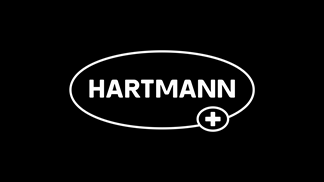Mono color version of the HARTMANN logo: black on black background with white lettering.