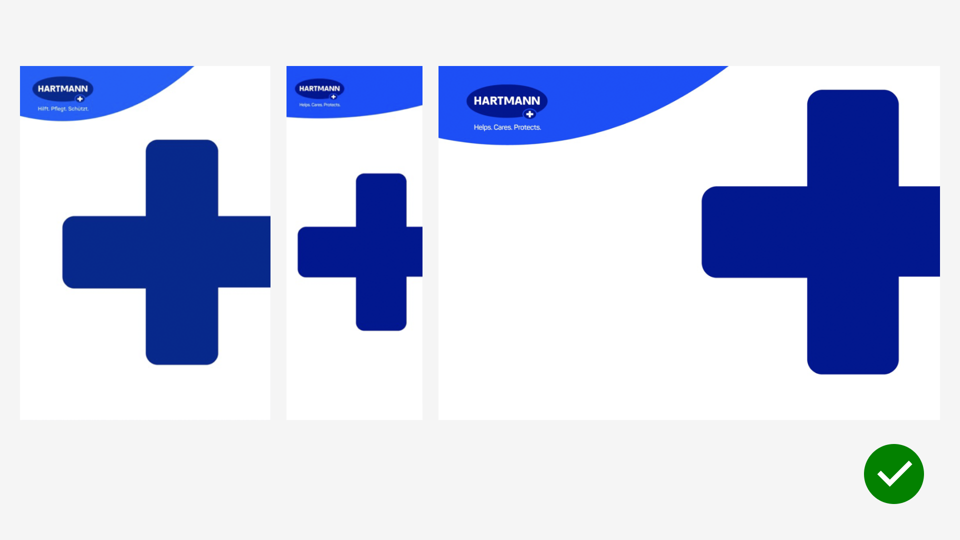  Schematic representation of title pages with possible placements of the cross.