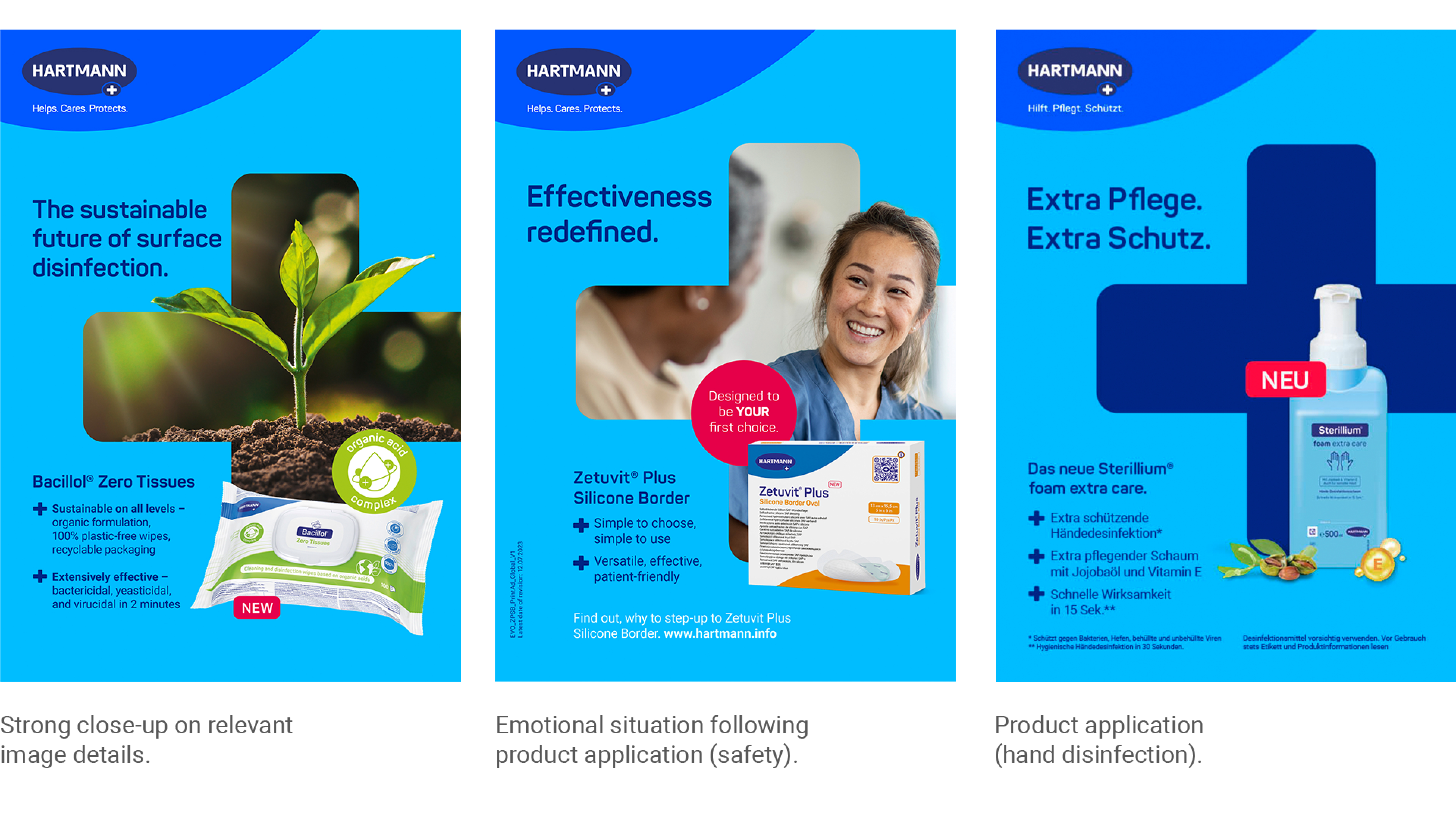 Design of three title layouts with possible and variable image selection.