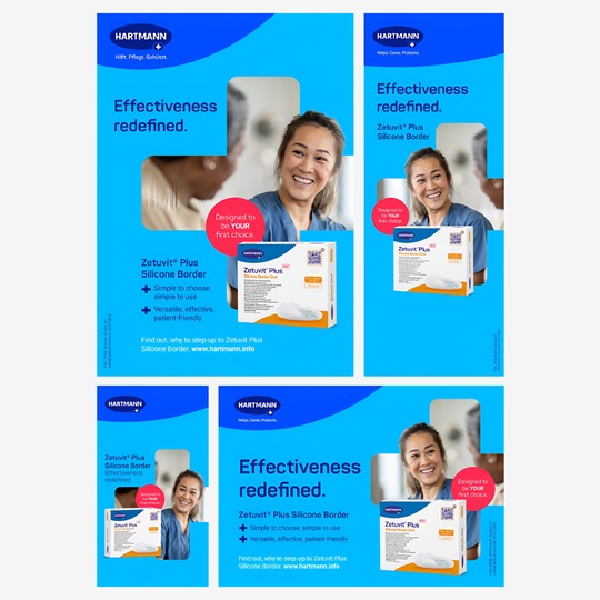 Layout examples of the Plus in landscape and portrait format.