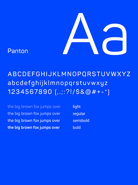 Visualization of the Panton typeface.