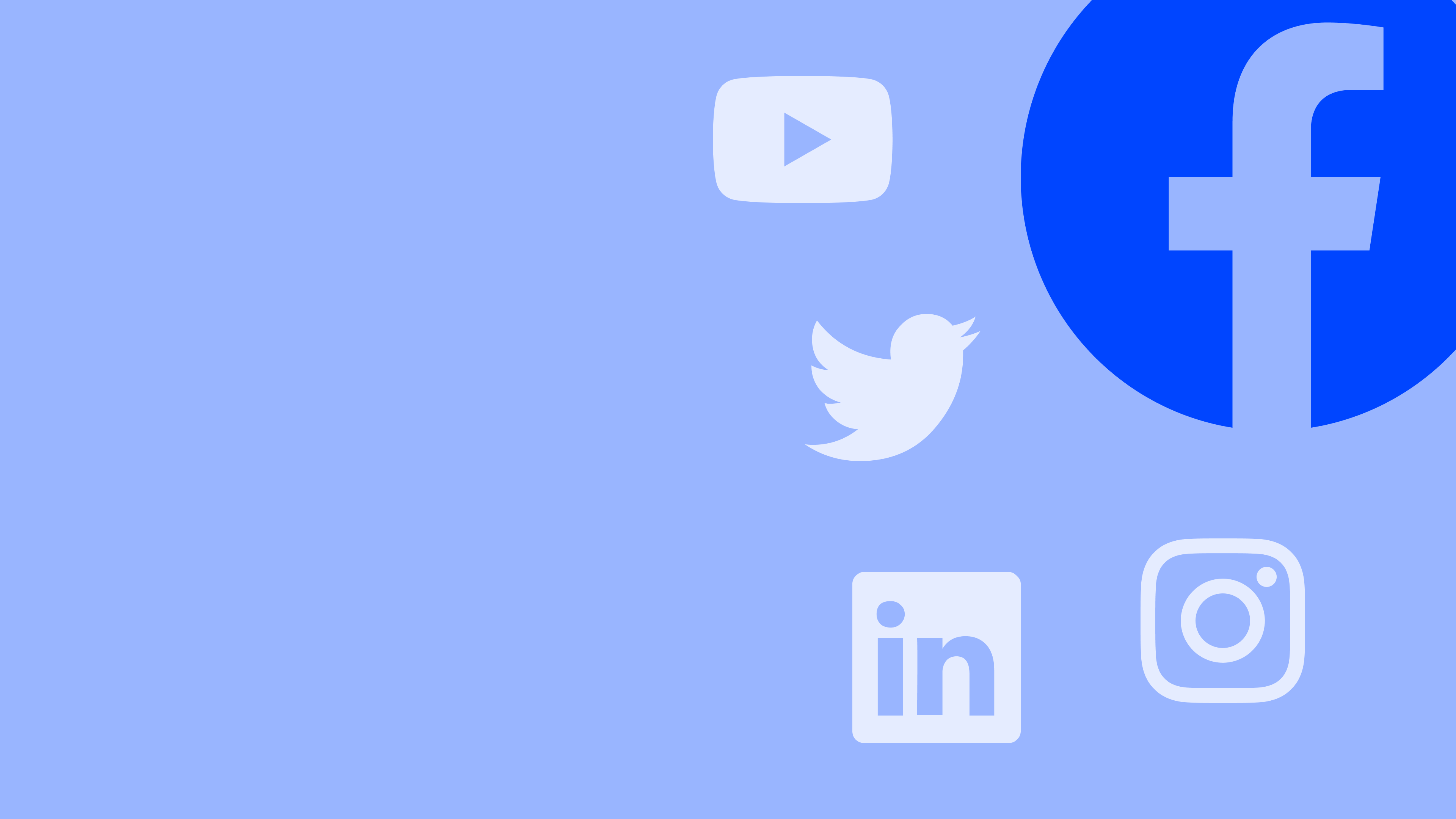 Illustration of different Social Media icons such as Facebook and Instagram.