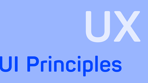 Blue area with inscription saying "UX" and "UI Principles".