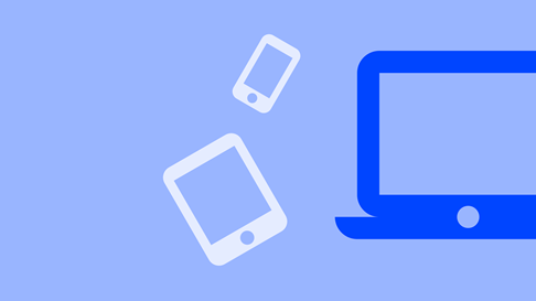 Illustration of a laptop, a tablet and a smartphone. 