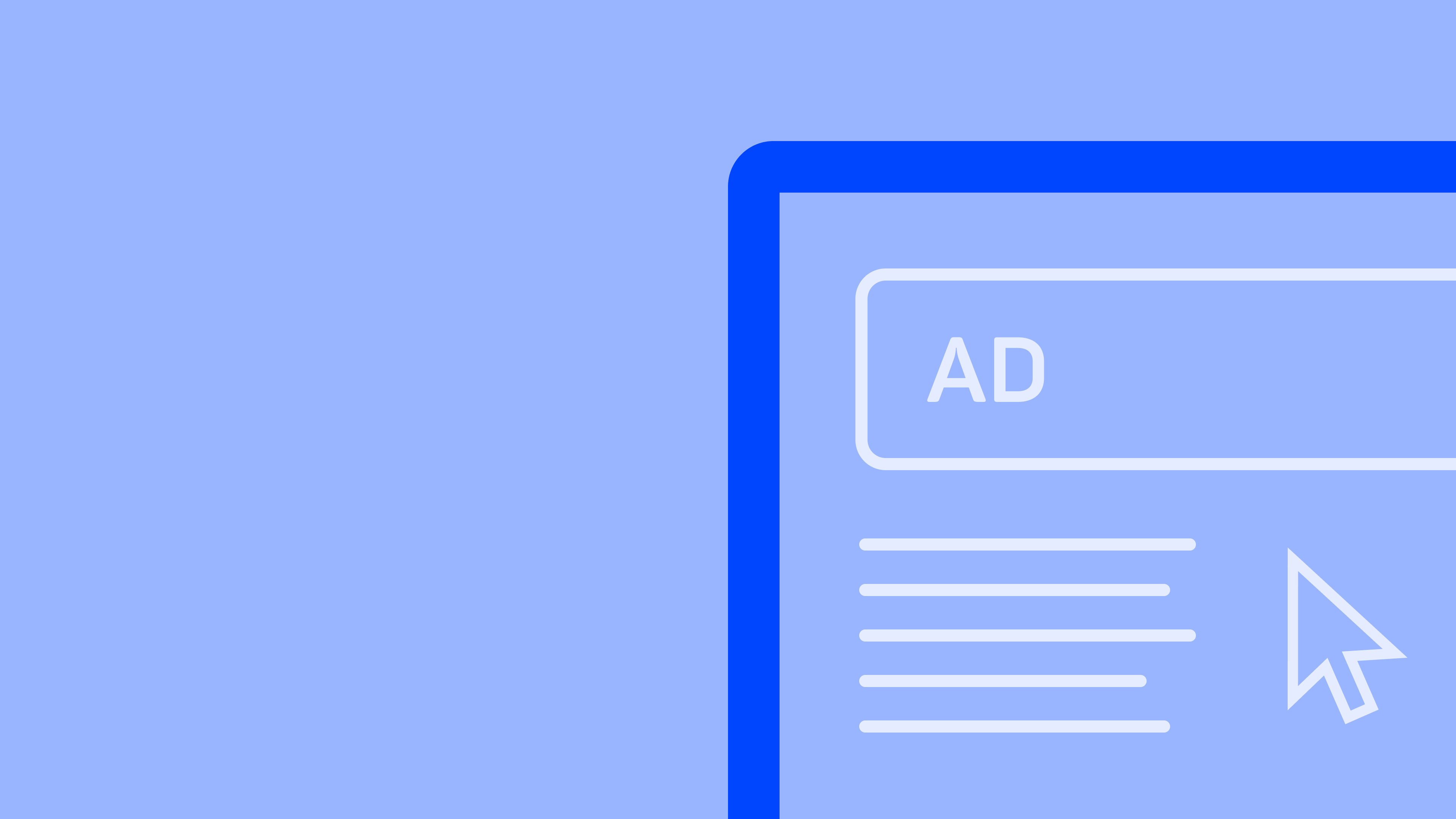 Schematic sketch of a banner in a device with cursor