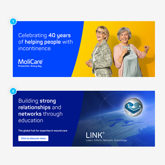 Two layout examples that show what variable branding looks like in the big signature image.