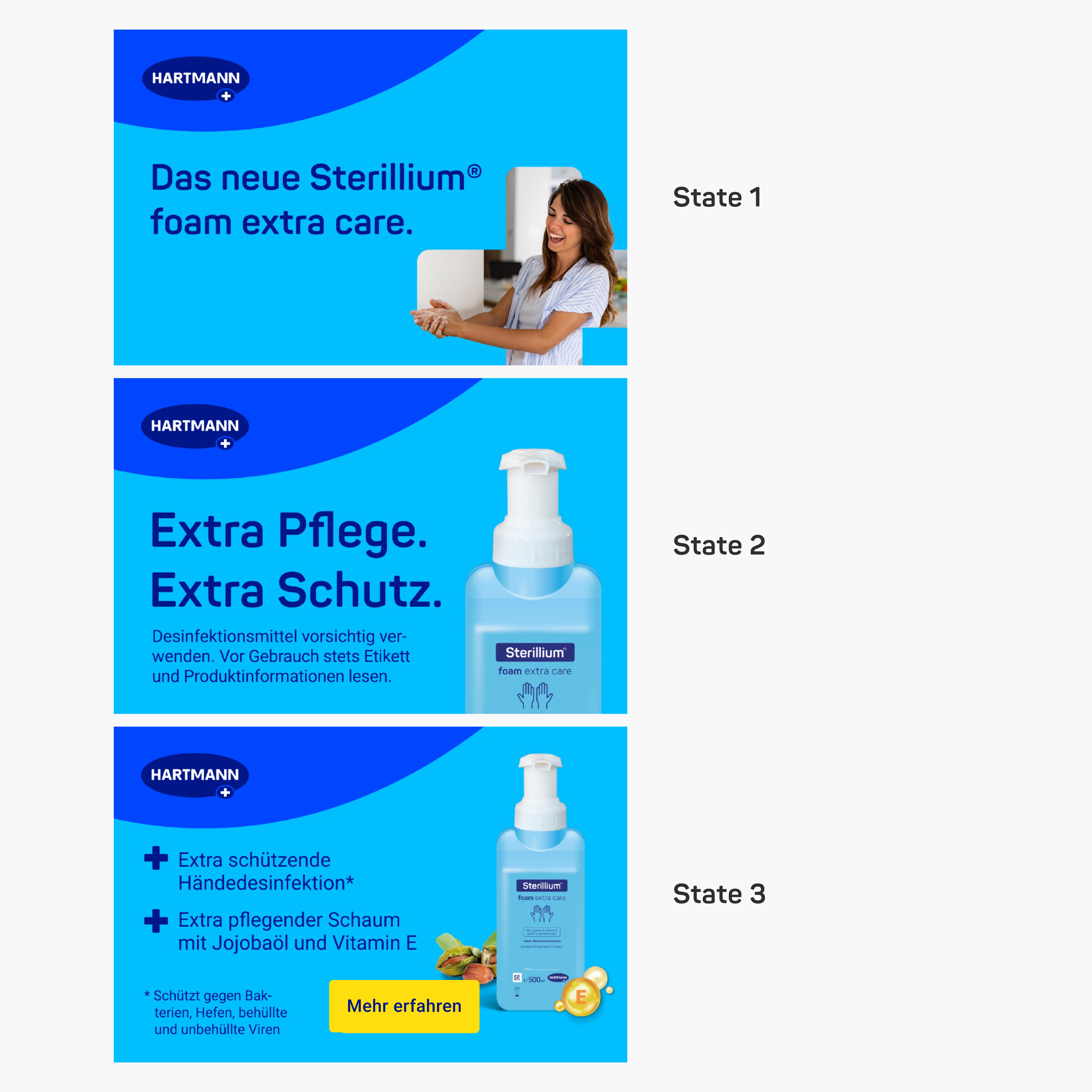 Example status for a banner animation of the emotional banners.