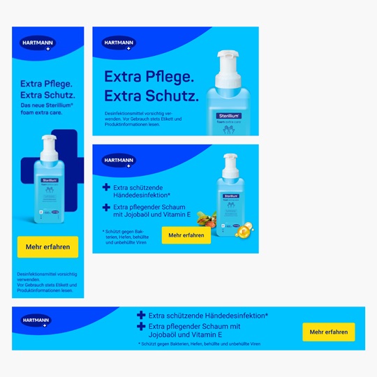 A set of static banners in various sizes