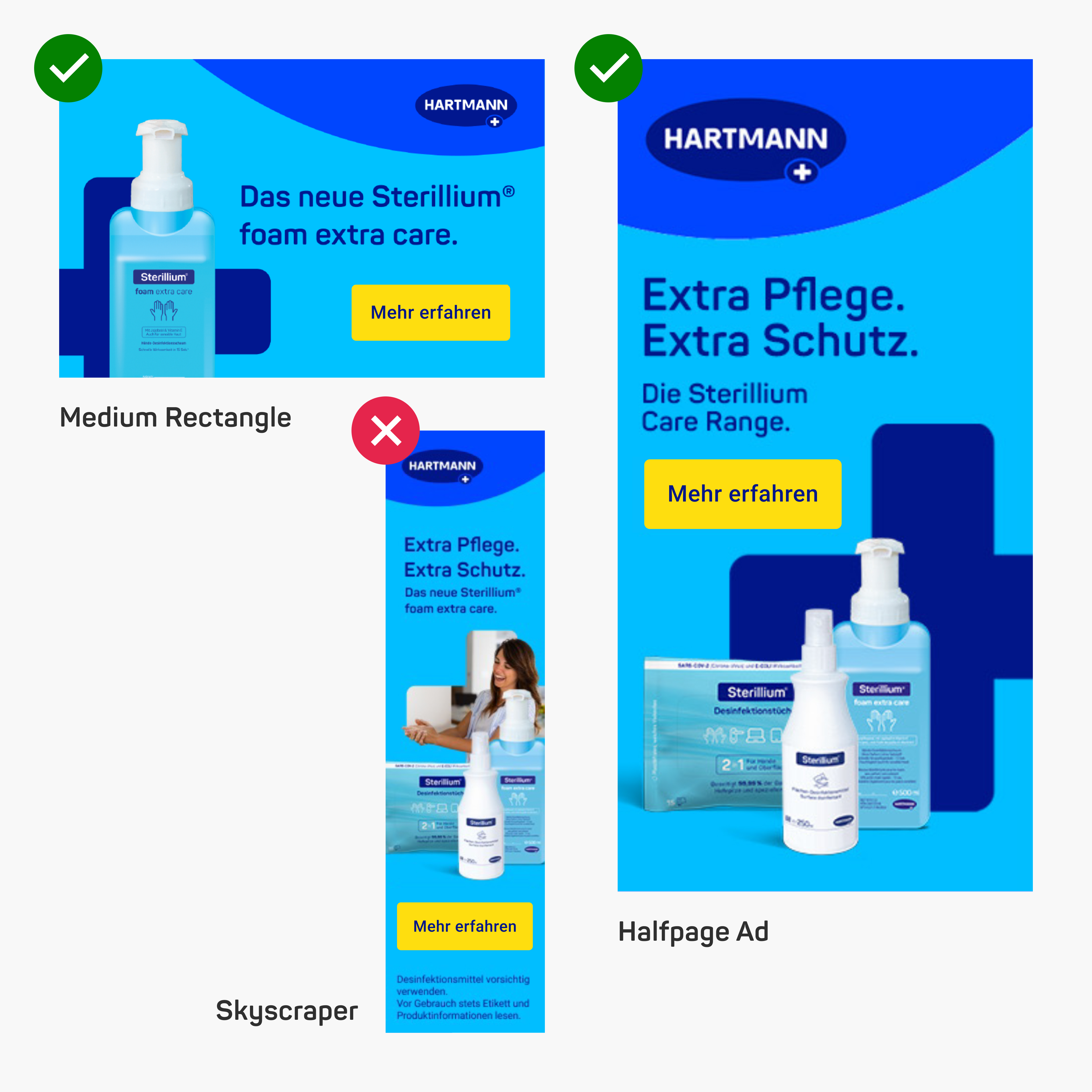 Two positive examples and one negative example of the HARTMANN banner.