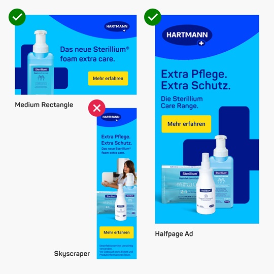 Two positive examples and one negative example of the HARTMANN banner.