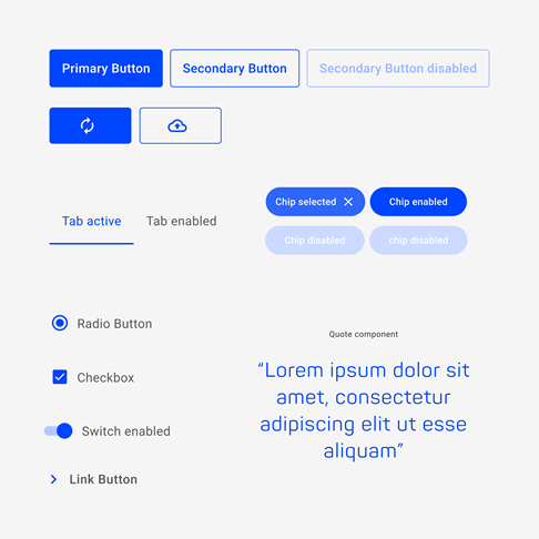 Example of how blue is used as an interaction and accent color on HARTMANN websites.