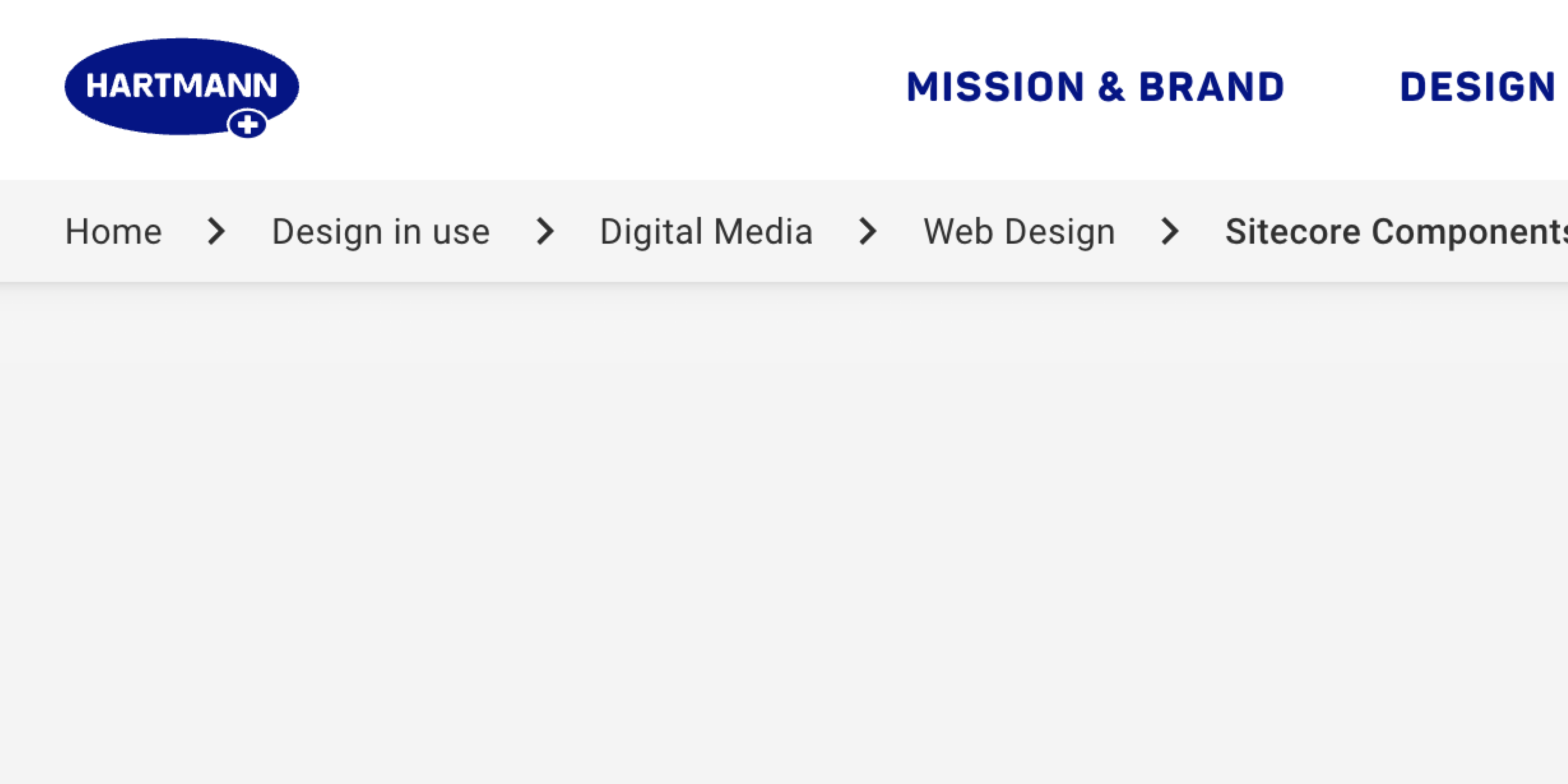 Display of breadcrumb navigation across five navigation levels