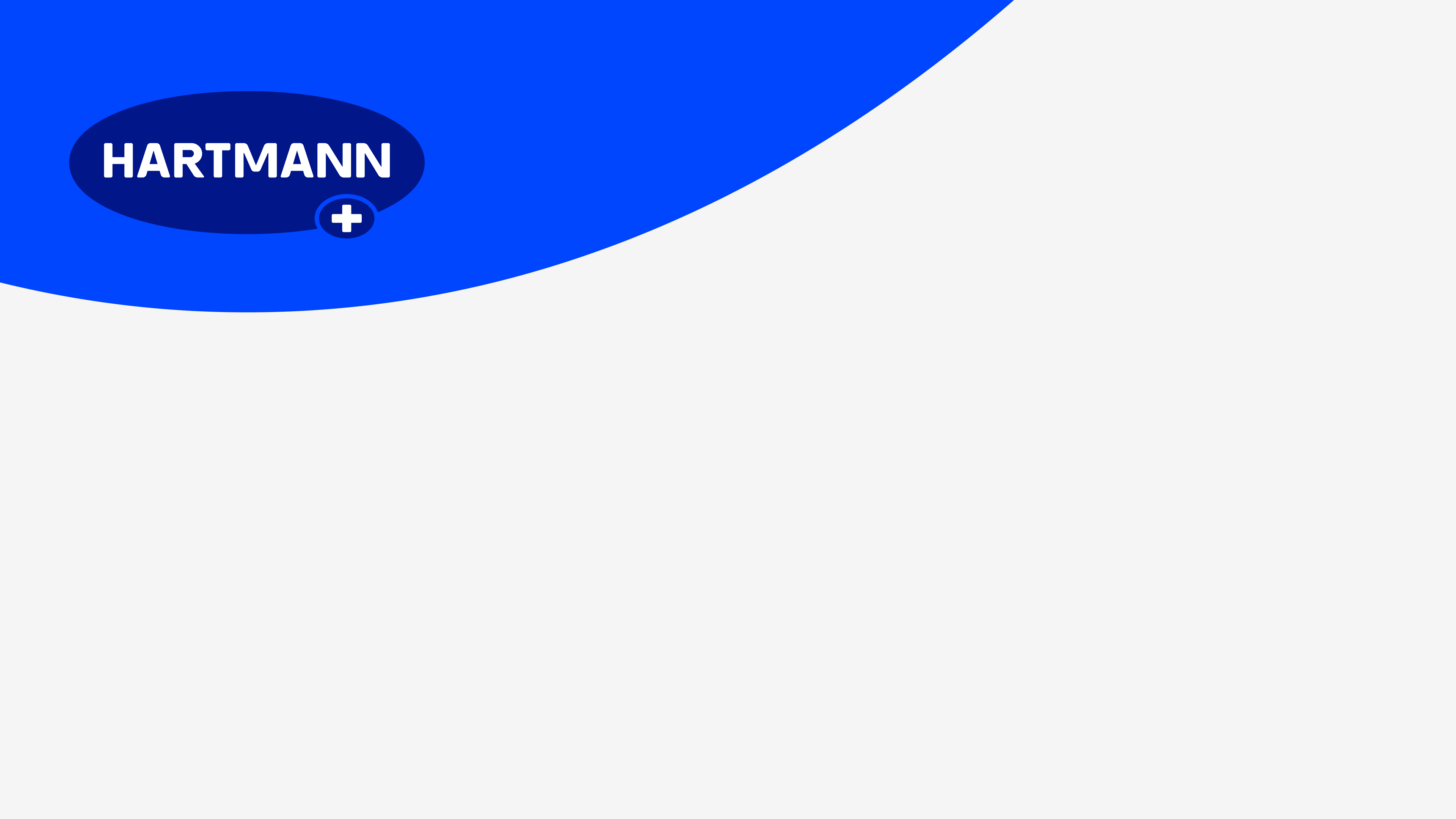 Illustration of a blue ellipse with the HARTMANN logo.